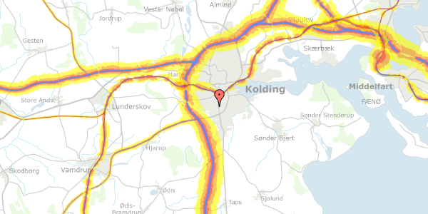 Trafikstøjkort på Enev. Sørensens Vej 46, 6000 Kolding