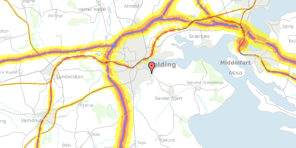 Trafikstøjkort på Fjeldparken 3, 6000 Kolding