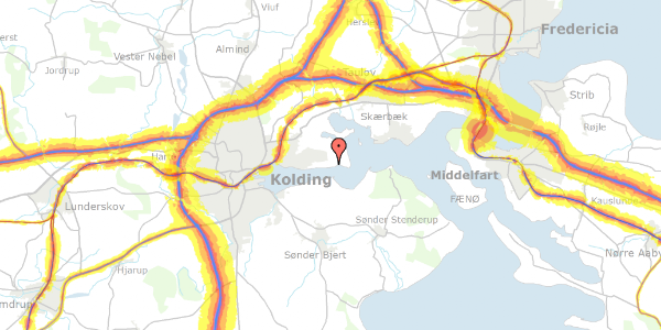 Trafikstøjkort på Fjorddalen 48, 6000 Kolding