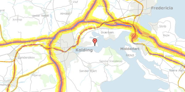 Trafikstøjkort på Fjorddalen 64, 6000 Kolding