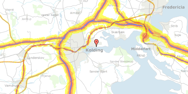 Trafikstøjkort på Fjordvej 110, 6000 Kolding