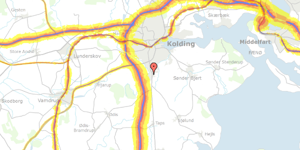 Trafikstøjkort på Folehaven 32, 6000 Kolding