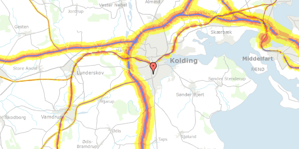 Trafikstøjkort på Frands Sørensens Vej 6, 6000 Kolding