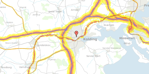 Trafikstøjkort på Frydsvej 1, 6000 Kolding