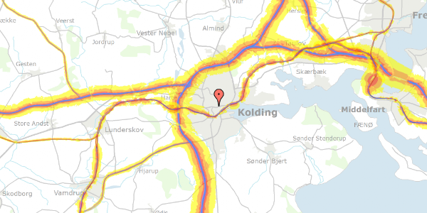 Trafikstøjkort på Frydsvej 12, 6000 Kolding