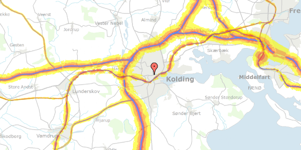 Trafikstøjkort på Frydsvej 47, 1. , 6000 Kolding