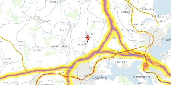 Trafikstøjkort på Fyrrelunden 2, 6051 Almind