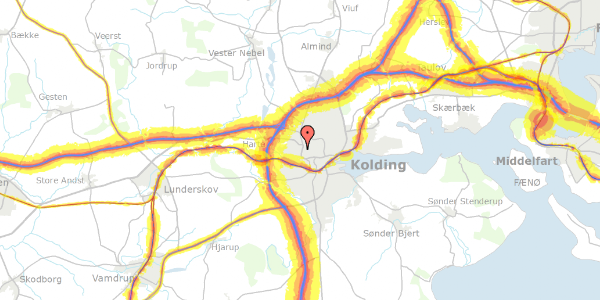 Trafikstøjkort på Galgebjergvej 12B, 6000 Kolding