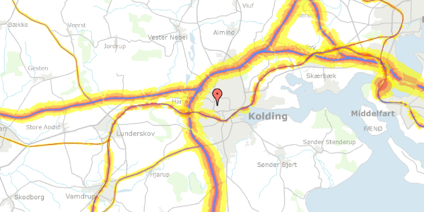 Trafikstøjkort på Galgebjergvej 24B, 6000 Kolding