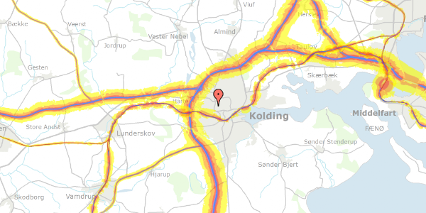 Trafikstøjkort på Galgebjergvej 38B, 6000 Kolding