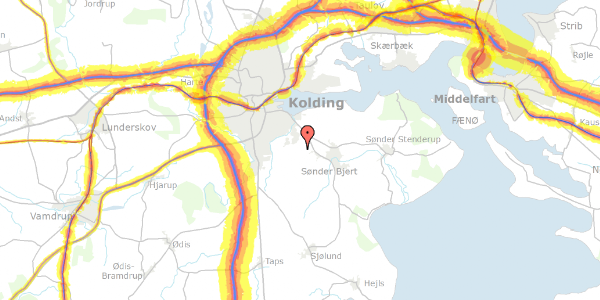 Trafikstøjkort på Gl. Skartved 6, 6091 Bjert