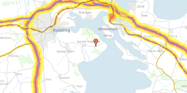 Trafikstøjkort på Gl. Ålbovej 8, 6092 Sønder Stenderup