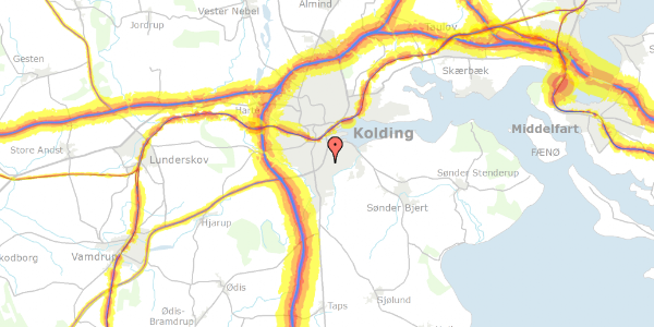 Trafikstøjkort på Gormsvej 12, 6000 Kolding