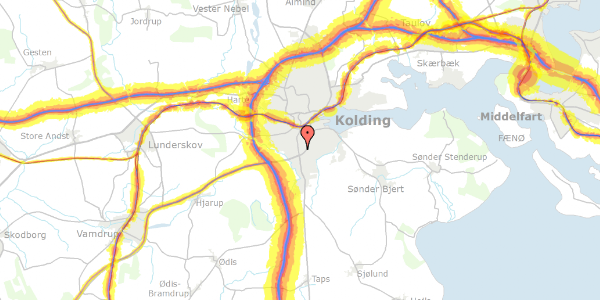 Trafikstøjkort på Gråstenvej 19, 6000 Kolding