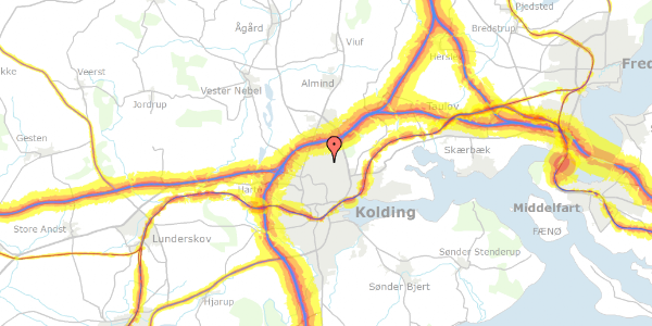 Trafikstøjkort på Gyden 7, 6000 Kolding