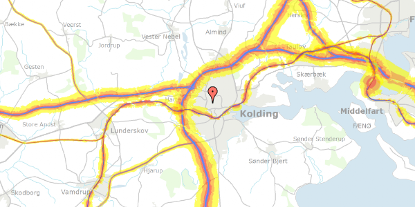 Trafikstøjkort på Gøhlmannsvej 47A, 6000 Kolding