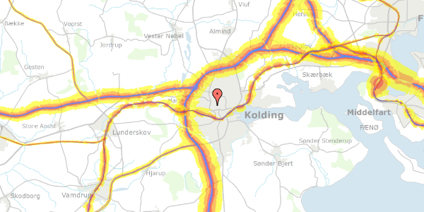 Trafikstøjkort på Gøhlmannsvej 64, st. , 6000 Kolding