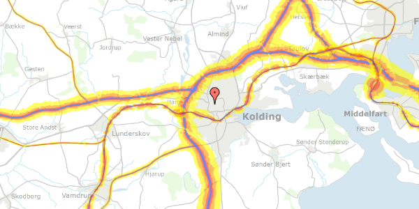 Trafikstøjkort på Gøhlmannsvej 128, 6000 Kolding