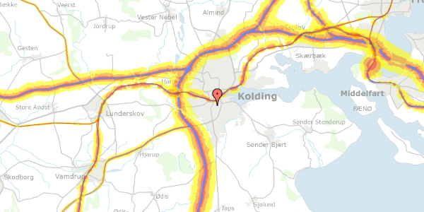 Trafikstøjkort på Haderslevvej 59, 2. , 6000 Kolding