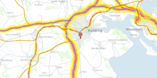 Trafikstøjkort på Haderslevvej 185, 6000 Kolding