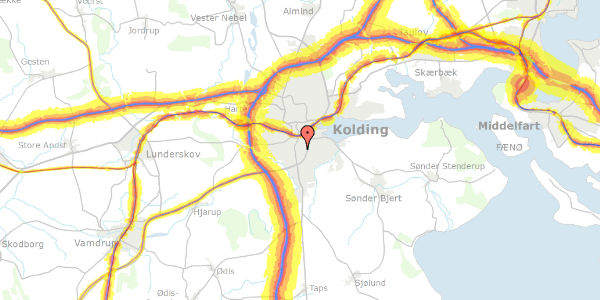 Trafikstøjkort på Hans Tavsens Vej 11, 6000 Kolding