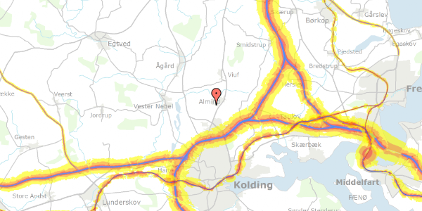 Trafikstøjkort på Hedevej 62, 6051 Almind