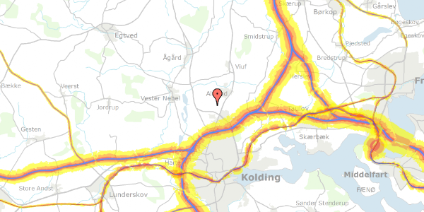 Trafikstøjkort på Hedevej 118, 6051 Almind