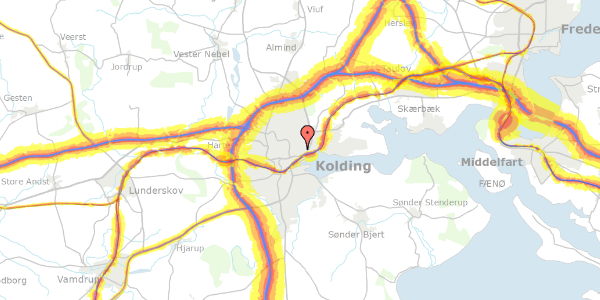 Trafikstøjkort på Heimdalsvej 21, 6000 Kolding