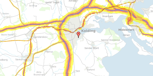 Trafikstøjkort på Hertug Abels Vej 59, 6000 Kolding