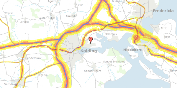 Trafikstøjkort på Hjortevænget 48, 6000 Kolding