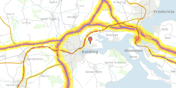 Trafikstøjkort på Hvedemarken 60, 6000 Kolding