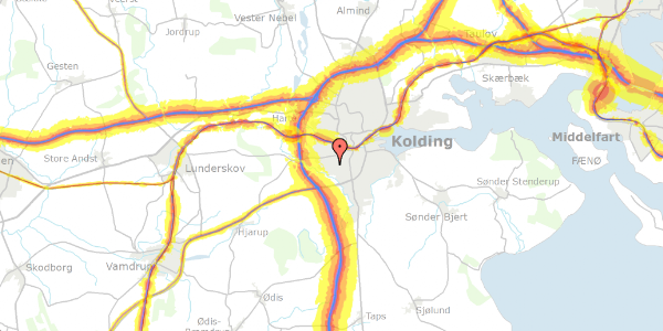 Trafikstøjkort på Ingridsvej 24, 6000 Kolding