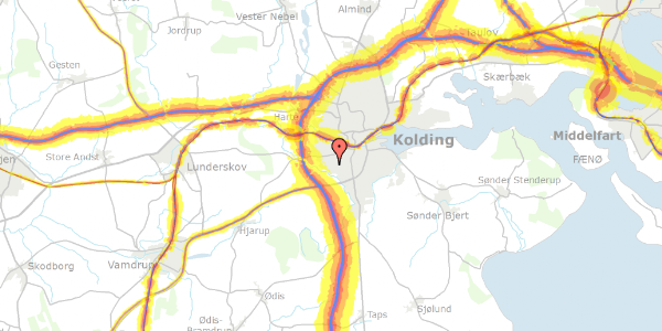 Trafikstøjkort på Ingridsvej 45, 6000 Kolding