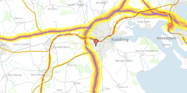 Trafikstøjkort på Ingridsvej 57, 6000 Kolding