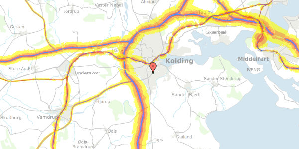 Trafikstøjkort på Istedvej 6, 6000 Kolding