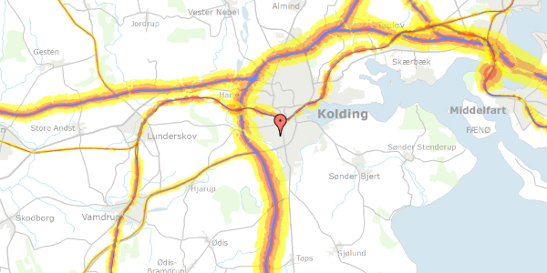 Trafikstøjkort på Junghansvej 44, st. tv, 6000 Kolding