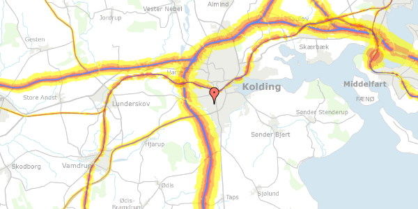 Trafikstøjkort på Junghansvej 48, 1. tv, 6000 Kolding