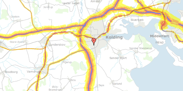 Trafikstøjkort på Junghansvej 141, 6000 Kolding