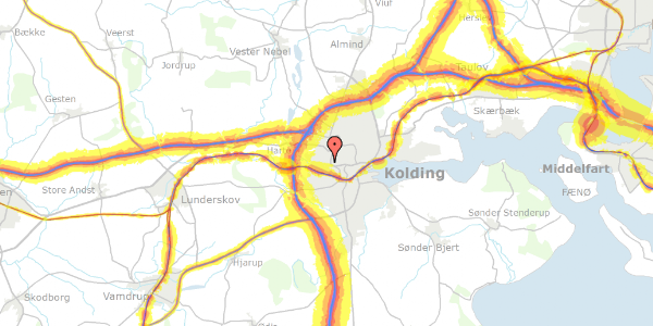 Trafikstøjkort på Kastaniealle 17, 6000 Kolding