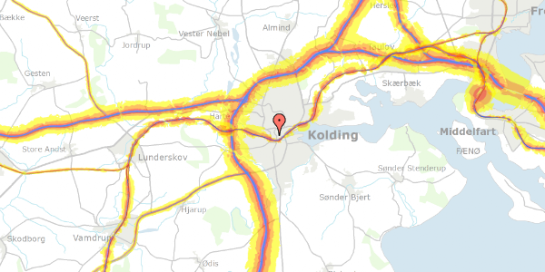 Trafikstøjkort på Katrinegade 19, 1. , 6000 Kolding