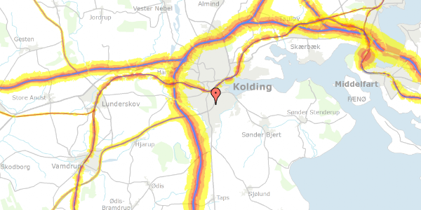 Trafikstøjkort på Kettingvej 13, 6000 Kolding