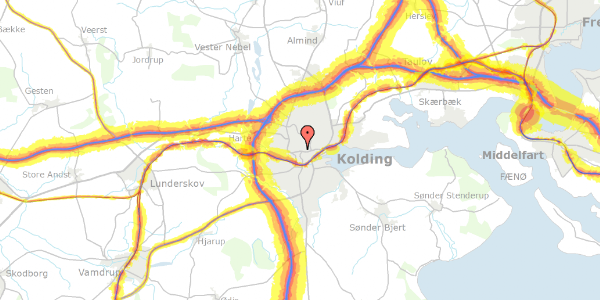 Trafikstøjkort på Kikkenborgvej 16, 6000 Kolding