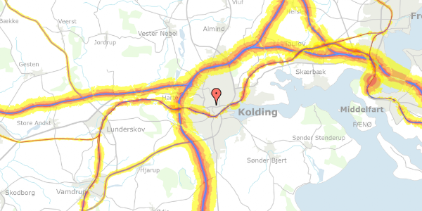 Trafikstøjkort på Kikkenborgvej 40, st. , 6000 Kolding