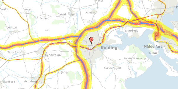 Trafikstøjkort på Kikkenborgvej 54B, 6000 Kolding