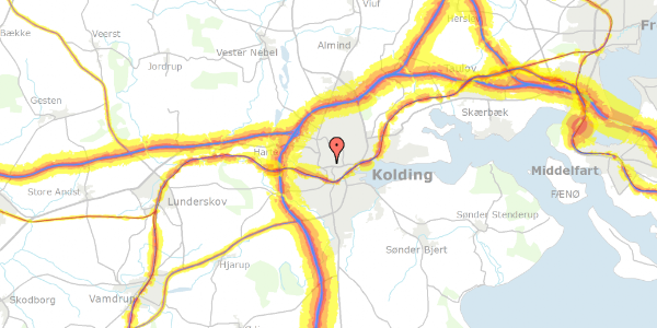 Trafikstøjkort på Kikkenborgvej 56, 6000 Kolding