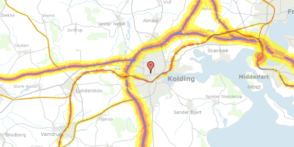 Trafikstøjkort på Kikkenborgvej 68, 6000 Kolding