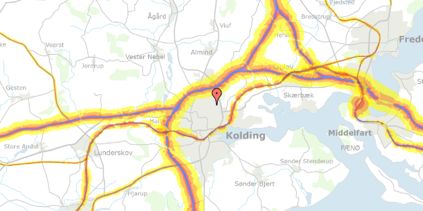 Trafikstøjkort på Kirsebærvej 16, 1. 103, 6000 Kolding