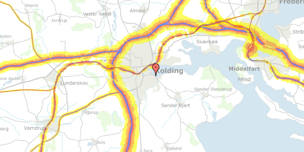 Trafikstøjkort på Kløvervej 27, 1. th, 6000 Kolding