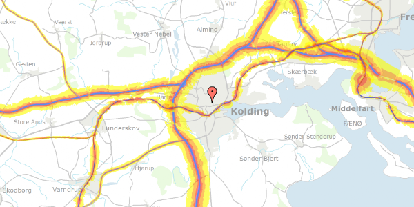 Trafikstøjkort på Koldingbjerg 42, 6000 Kolding