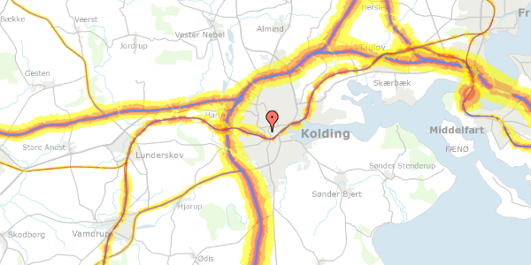 Trafikstøjkort på Konsul Graus Gade 28, 2. th, 6000 Kolding